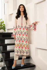 Zena Cream floral long 2 piece