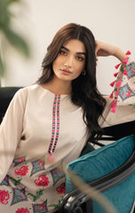 Zena Cream floral long 2 piece