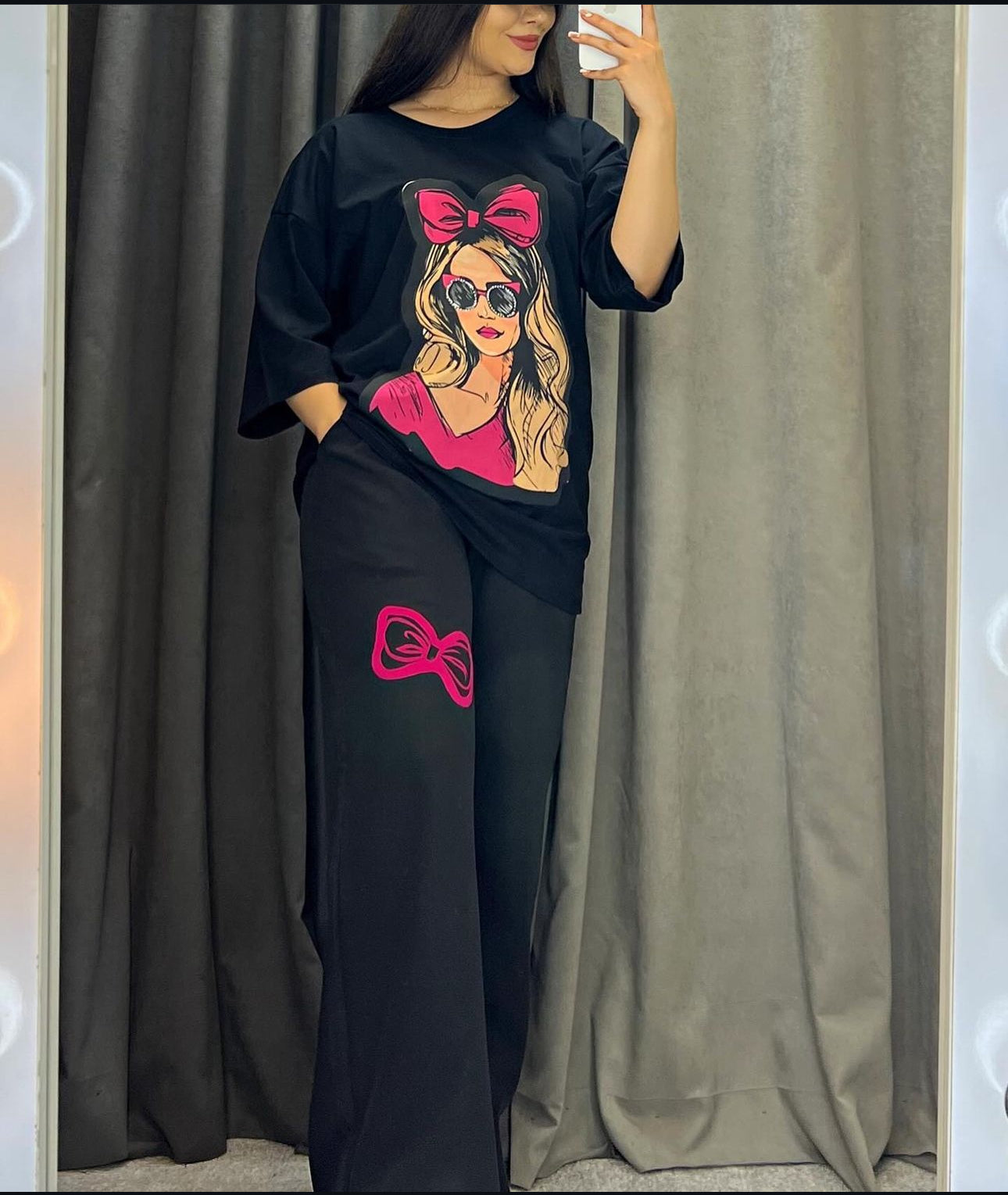 FC-25  Printed Drop-Shoulder Tee Trousers